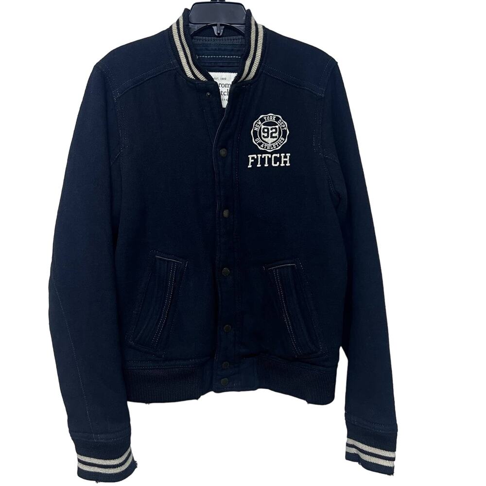 Abercrombie & Finch Varsity Bomber Wool Jacket Men’s medium, black